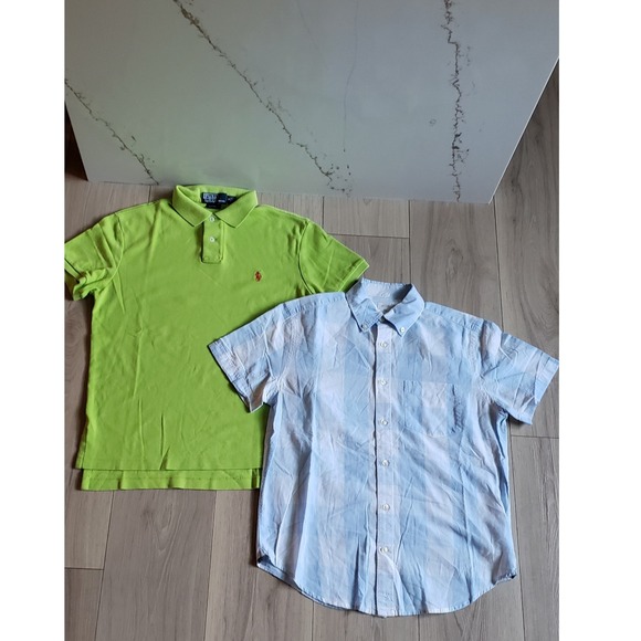 Polo Ralph Lauren Shirt Mens S Lime Green GAP Button Down Blue Plaid Preppy Lot - Picture 1 of 9